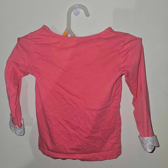 5/20 Carter's long sleeve Pink with Glitter Silver graphics Toddler Cotton Top - Picture 2 of 3